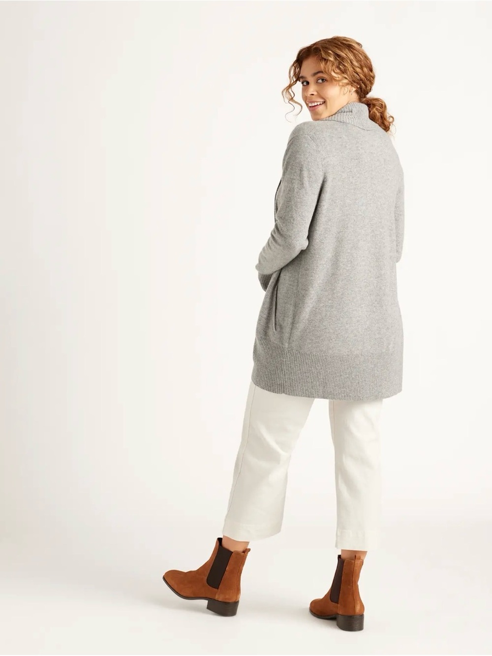 Mongolian Spring Cashmere Open Cardigan Sweater - Size Large - Picture 2 of 2